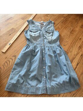 American Rag Womens Blue Denim Color Dress Snap Buttons Small